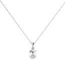 Minimalist Oval White Topaz Pendant in 18K White Gold (3.5ct)