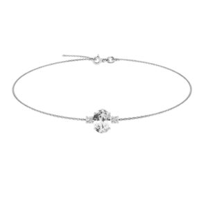 Minimalist Oval Peridot Pendant in 18K White Gold (0.5ct)