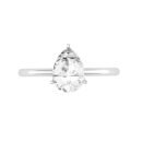 Minimalist Pear White Topaz Ring in 18K White Gold (3.5ct)