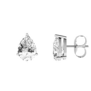 Minimalist Pear White Topaz Earrings in 18K White Gold (7ct)