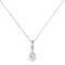 Minimalist Pear White Topaz and Sparkling Diamond Pendant in 18K White Gold (3.5ct)