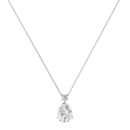 Minimalist Pear White Topaz and Sparkling Diamond Necklace in 18K White Gold (3.5ct)