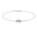 Minimalist Pear White Topaz and Sparkling Diamond Bracelet in 18K White Gold (3.5ct)