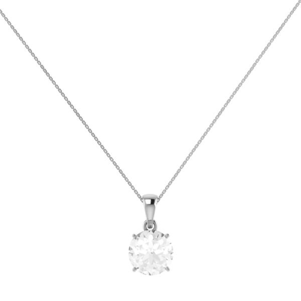 Luminescent Aura Round White Topaz Pendant in 18K Gold