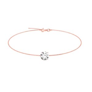 Radiant Glow Round White Topaz Bracelet in 18k Gold