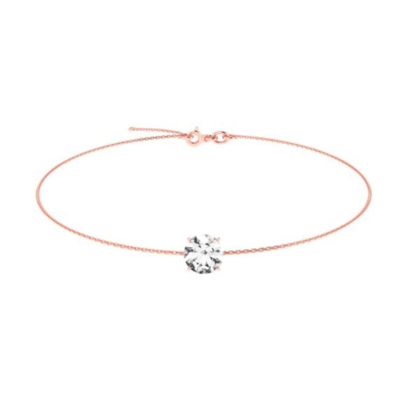 Radiant Glow Round White Topaz Bracelet in 18k Gold