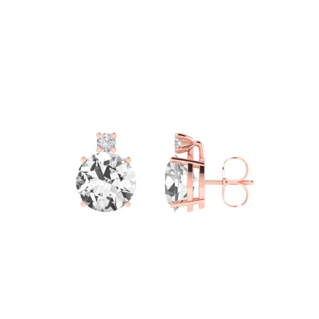 Diamond Brilliance White Topaz Earrings in 18k Gold