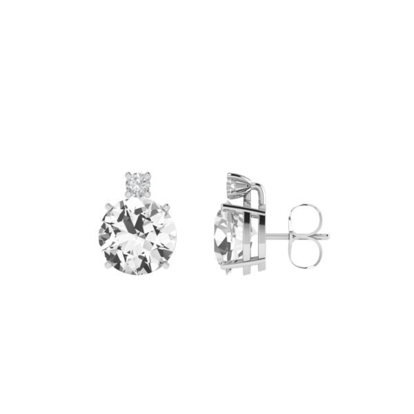 Diamond Brilliance White Topaz Earrings in 18k Gold
