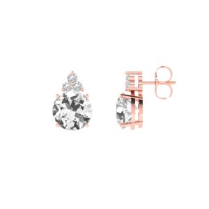 Cascade White Topaz Diamond Earrings in 18k Gold