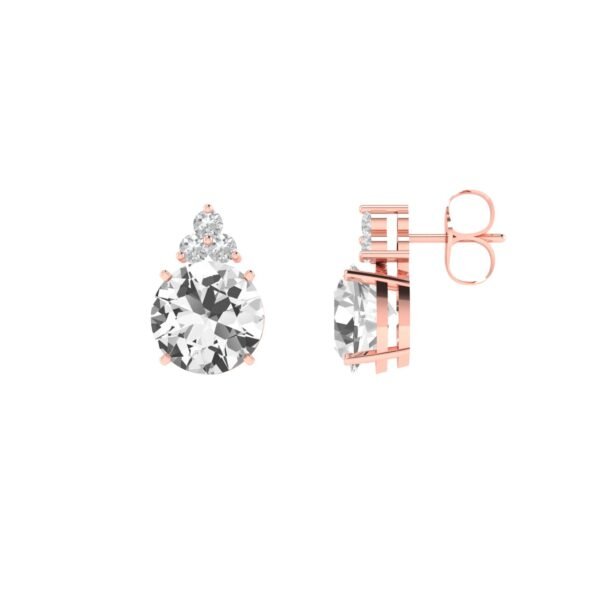 Cascade White Topaz Diamond Earrings in 18k Gold