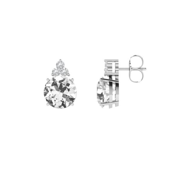 Cascade White Topaz Diamond Earrings in 18k Gold