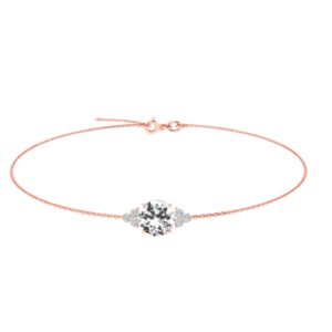 Trinity Sparkle Radiant White Topaz Bracelet in 18k Gold