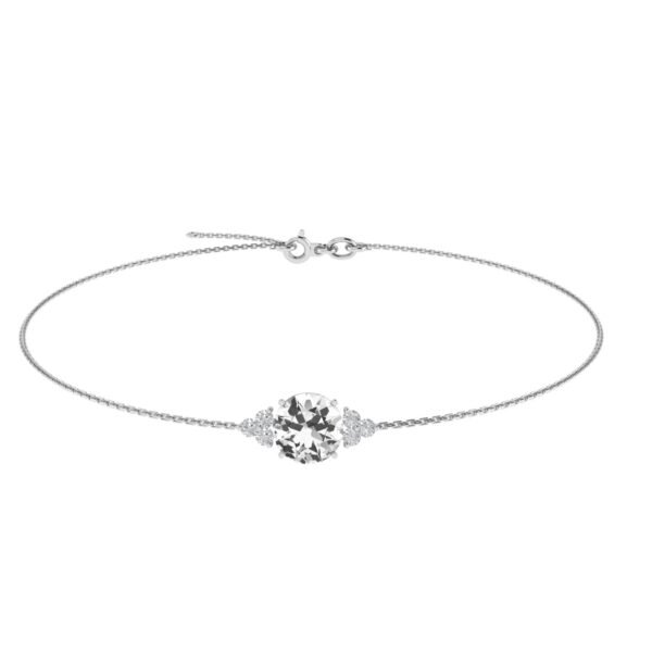 Trinity Sparkle Radiant White Topaz Bracelet in 18k Gold