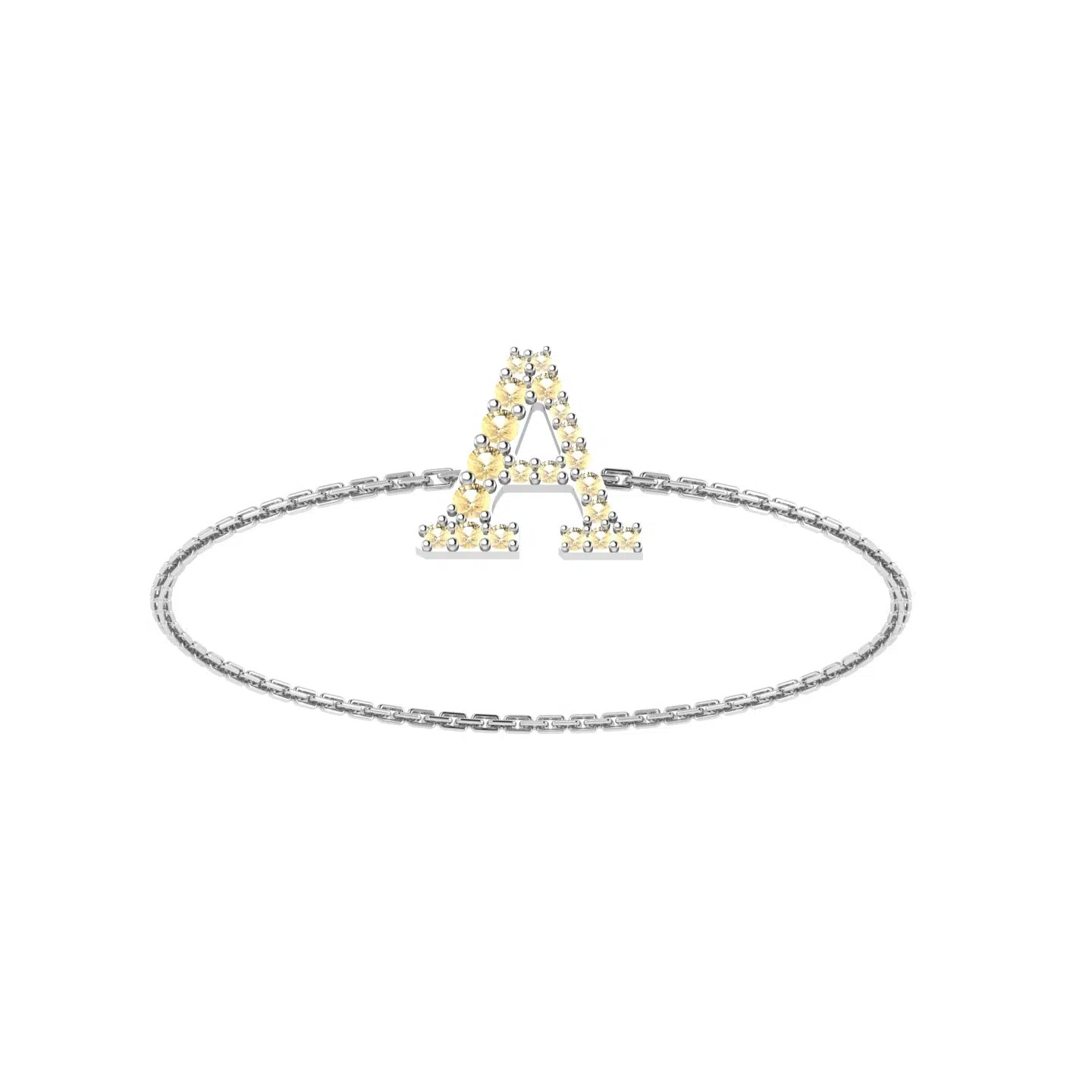 alphabet ring citrine 18k gold