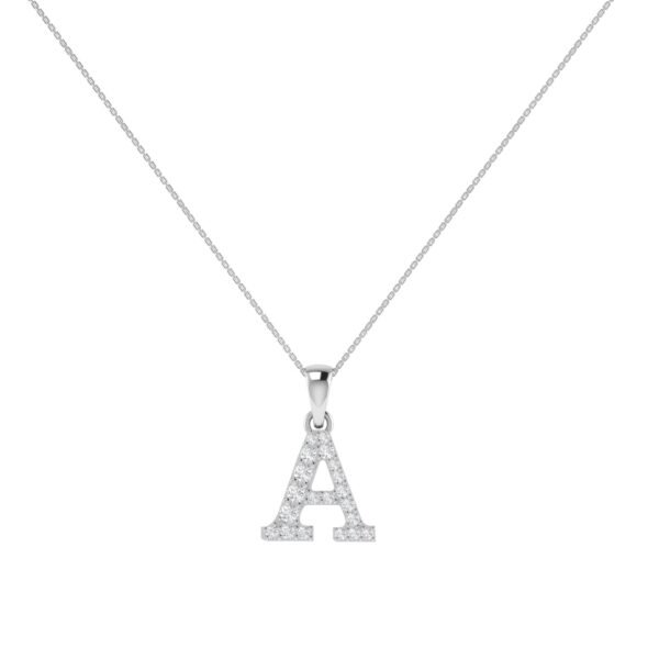 A-Z Alphabet Pendant with Diamonds in 18K Gold