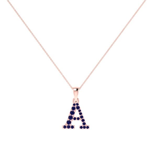 A-Z Alphabet Pendant with Amethyst in 18K Gold