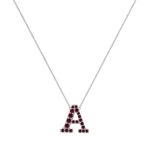 A-Z Alphabet Necklace with Garnet in 18K Gold