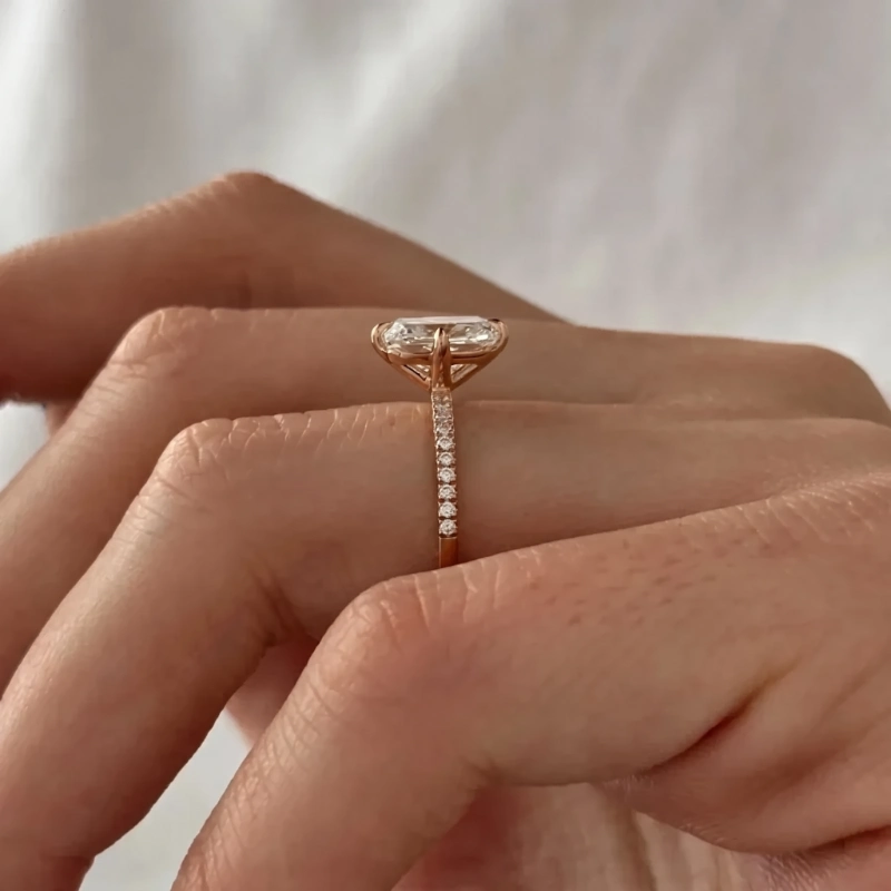 2.20 CTW Elongated Cushion Lab Diamond Compass Engagement Ring in 14K Gold (E/VVS2, IGI Certified) 14 2.20 CTW Elongated Cushion Lab Diamond Compass Engagement Ring in 14K Gold (E/VVS2, IGI Certified) - Image 14