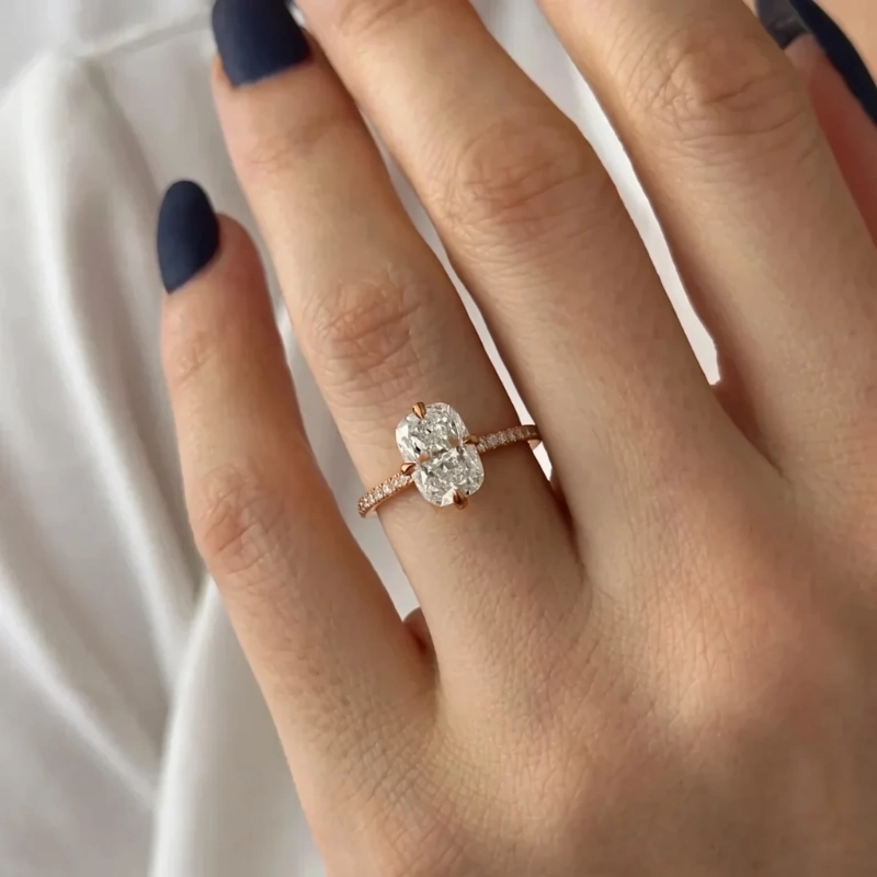 2.20 CTW Elongated Cushion Lab Diamond Compass Engagement Ring in 14K Gold (E/VVS2, IGI Certified) 15 2.20 CTW Elongated Cushion Lab Diamond Compass Engagement Ring in 14K Gold (E/VVS2, IGI Certified) - Image 15