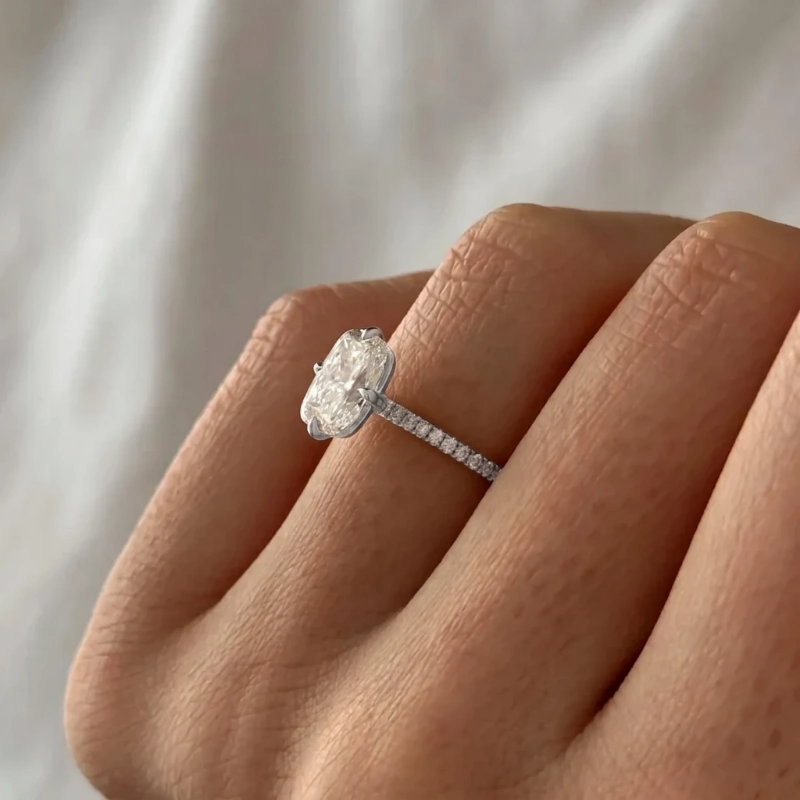 2.20 CTW Elongated Cushion Lab Diamond Compass Engagement Ring in 14K Gold (E/VVS2, IGI Certified) 16 2.20 CTW Elongated Cushion Lab Diamond Compass Engagement Ring in 14K Gold (E/VVS2, IGI Certified) - Image 16
