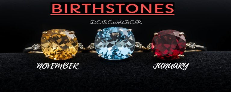 Celebrate Your Birth Month with Citrine, Blue Topaz & Garnet Birthstone Jewellery 2 rings citrine and garnet