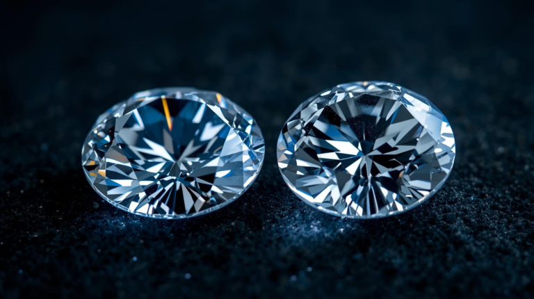 natural diamond and a lab grown diamond