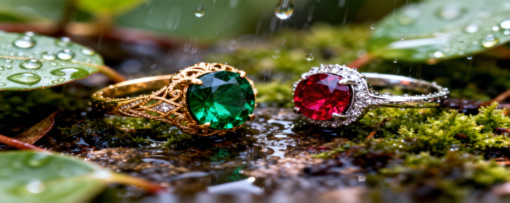 Emerald and Ruby Rings