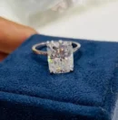 radiant lab grown diamond ring 18k white gold Dubai