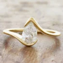 1.50CT pear cut lab grown diamond engagement ring 18K gold Dubai IGI certified