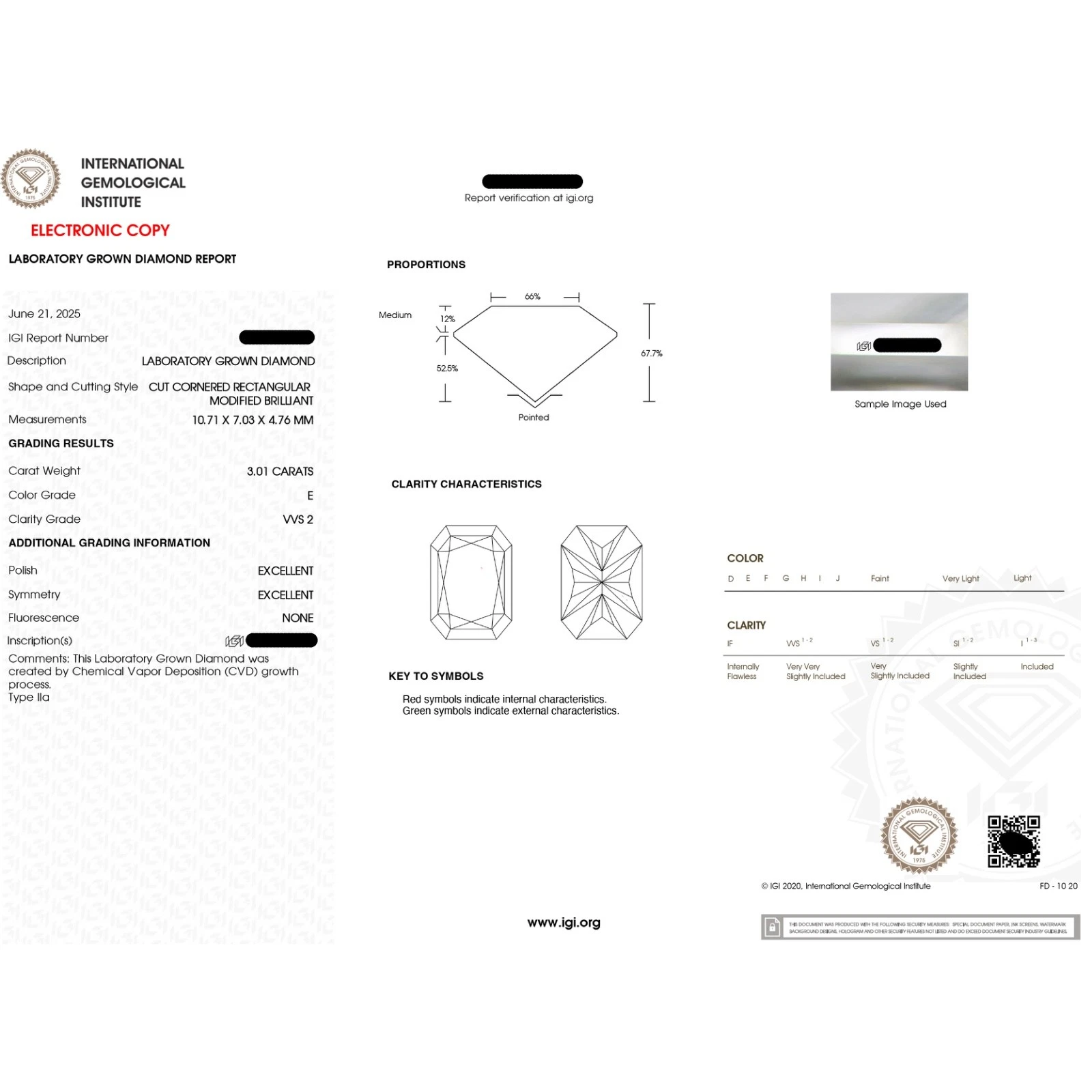 3.40 Ct Radiant Cut Lab Diamond Engagement Ring Dubai – IGI E VVS2 CVD Diamond in 14K White Gold - Image 6