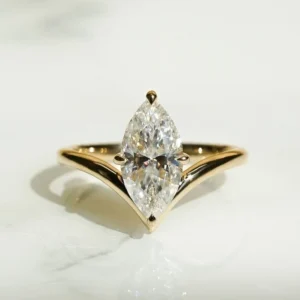 2.00 CT marquise lab grown diamond solitaire ring 14K gold Dubai IGI certified