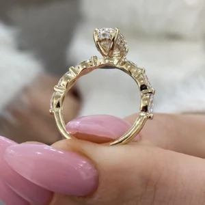 2.40 Ct Oval Cut Lab-Grown Diamond Solitaire Engagement Ring in 18K Yellow Gold