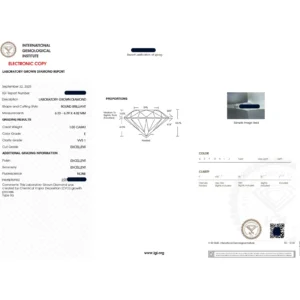 1.00 Ct Round Lab Diamond Engagement Ring | E VVS1 | IGI Certified 14K Yellow Gold Bezel Ring Dubai