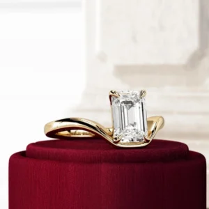 2.00 Ct Emerald Cut IGI Certified Lab-Grown Diamond Solitaire Engagement Ring in 14K White Gold