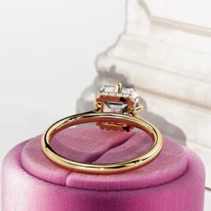2.10 Ct Asscher Cut Hidden Halo IGI Certified Lab-Grown Diamond Engagement Ring in 14K Gold