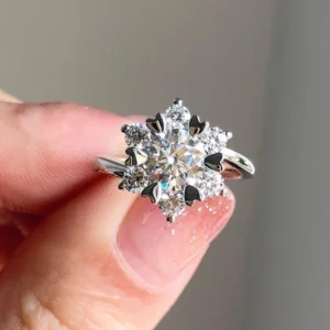 1.66 CTW Vintage Round Cut Lab-Grown CVD Diamond Engagement Ring in 14k Gold