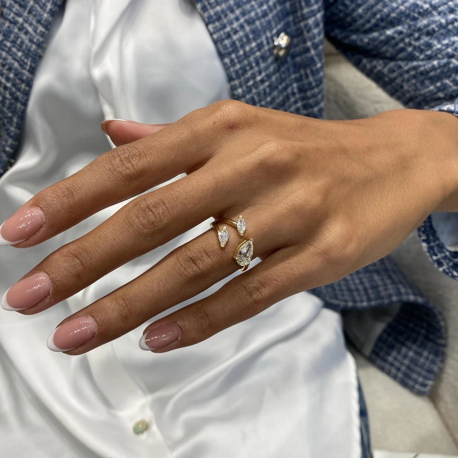 2.0 CTW Lab Grown Diamond Engagement Open Ring 14K Gold IGI Certified E VVS2 - Image 7