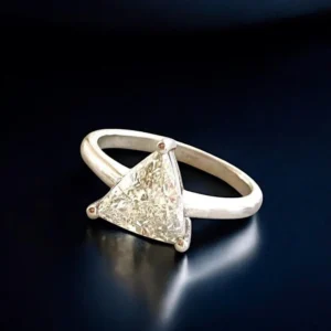 1.50 Ct Trilliant Cut Lab Diamond Ring Dubai – IGI E VVS2 CVD Engagement Ring in 14K White Gold