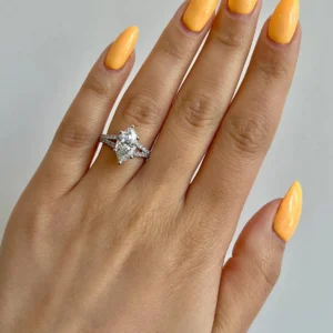 2.30 CT Marquise Cut IGI Certified Lab Diamond Engagement Ring in 14K White Gold | D Color VVS2