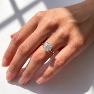 1 Ct Round CVD Diamond Engagement Ring in 14K White Gold – IGI Certified Solitaire | Handmade in Dubai