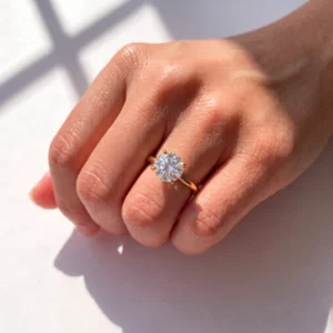 1 Ct Round CVD Diamond Engagement Ring in 14K White Gold – IGI Certified Solitaire | Handmade in Dubai