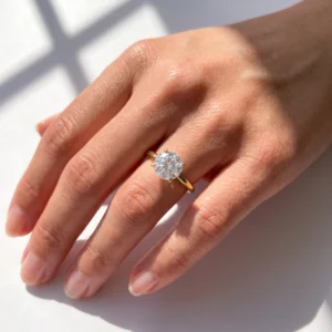 1 Ct Round CVD Diamond Engagement Ring in 14K White Gold – IGI Certified Solitaire | Handmade in Dubai