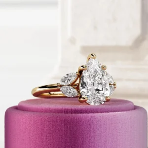 2.30 Ct Pear Cut IGI Certified Lab-Created Diamond Engagement Ring in 14K Gold | E VS1