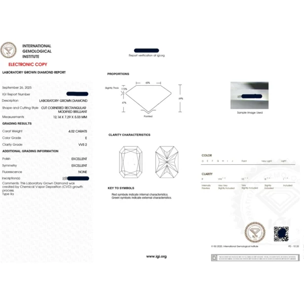 4.00ct Radiant Cut Lab-Grown Diamond Ring in 14K Yellow Gold (IGI Certified, E/VVS2 Bezel Setting)