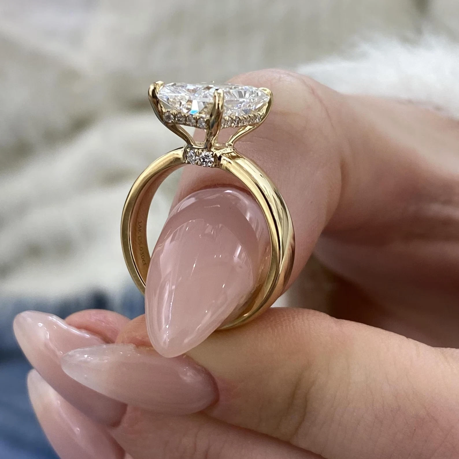 Radiant Lab Grown Diamond Engagement Ring 14K Yellow Gold 5.20CT E VVS2 Dubai - Image 4