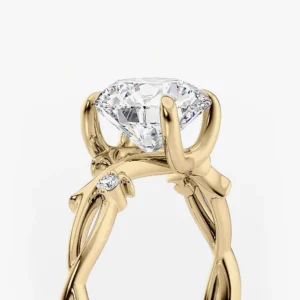 Round Lab Grown Diamond Engagement Ring 14K Yellow Gold Dubai UAE – 1.60CT E VVS2 IGI