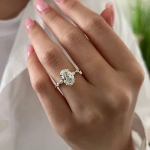 Lab Grown Diamond Ring 14K Yellow Gold Dubai – 2.30 TCW Oval IGI Certified Engagement Ring UAE