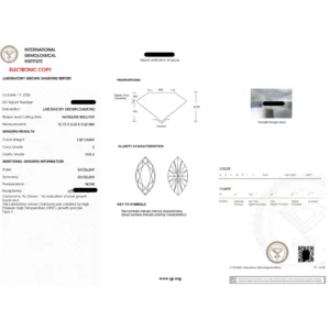 Marquise Lab Grown Diamond Bypass Engagement Ring 14K White Gold Dubai UAE – 1.15 CT IGI Certified