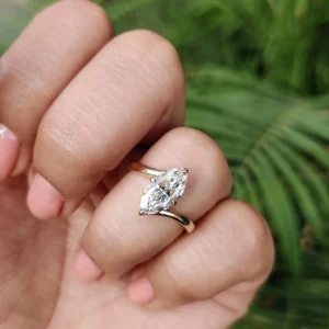 1.50CT Marquise Cut Lab Grown Diamond Engagement Ring 14K Yellow Gold IGI Certified D VVS2 – Dubai Luxury Ring
