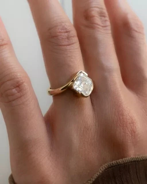2.0 Ct Asscher Cut D VVS2 IGI Cert Lab Grown Diamond Engagement Ring 14K Gold - Image 5
